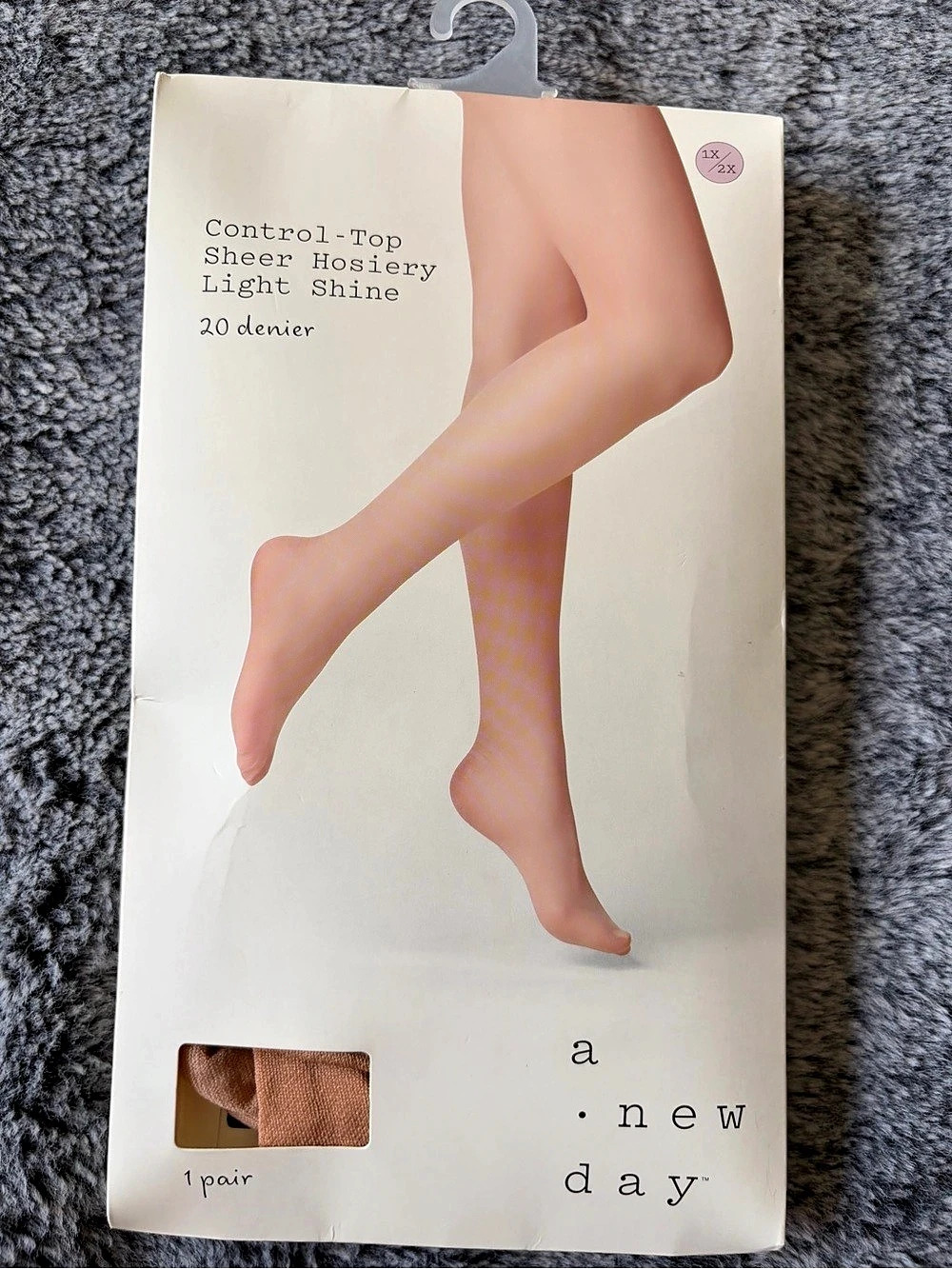a new day Control-Top Sheer Hosiery Light Shine Hosiery in Brown 1X/2X